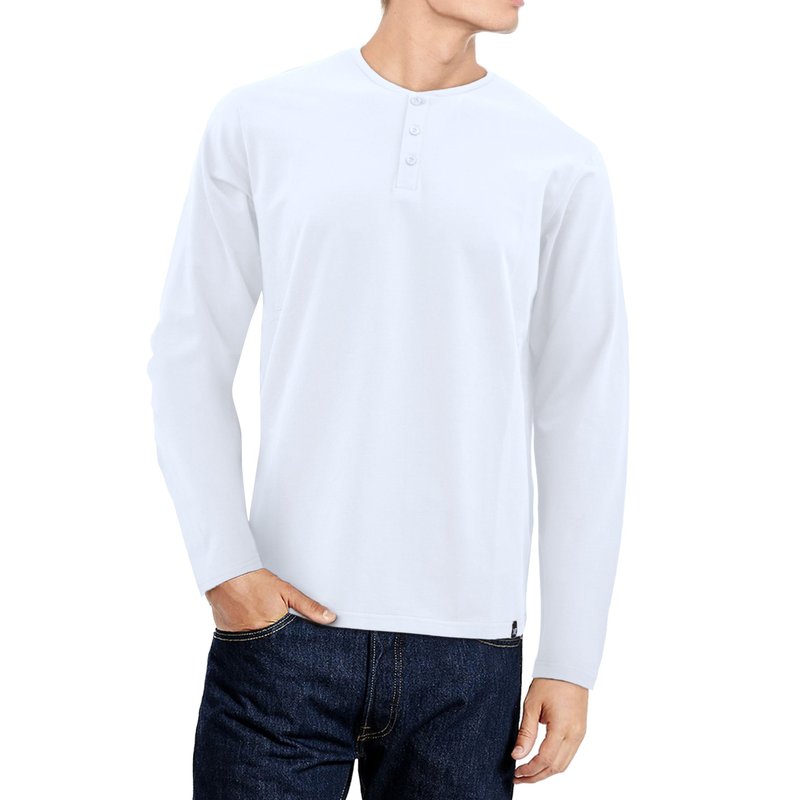 X-ray X Ray Long Sleeve Henley T-shirt In White