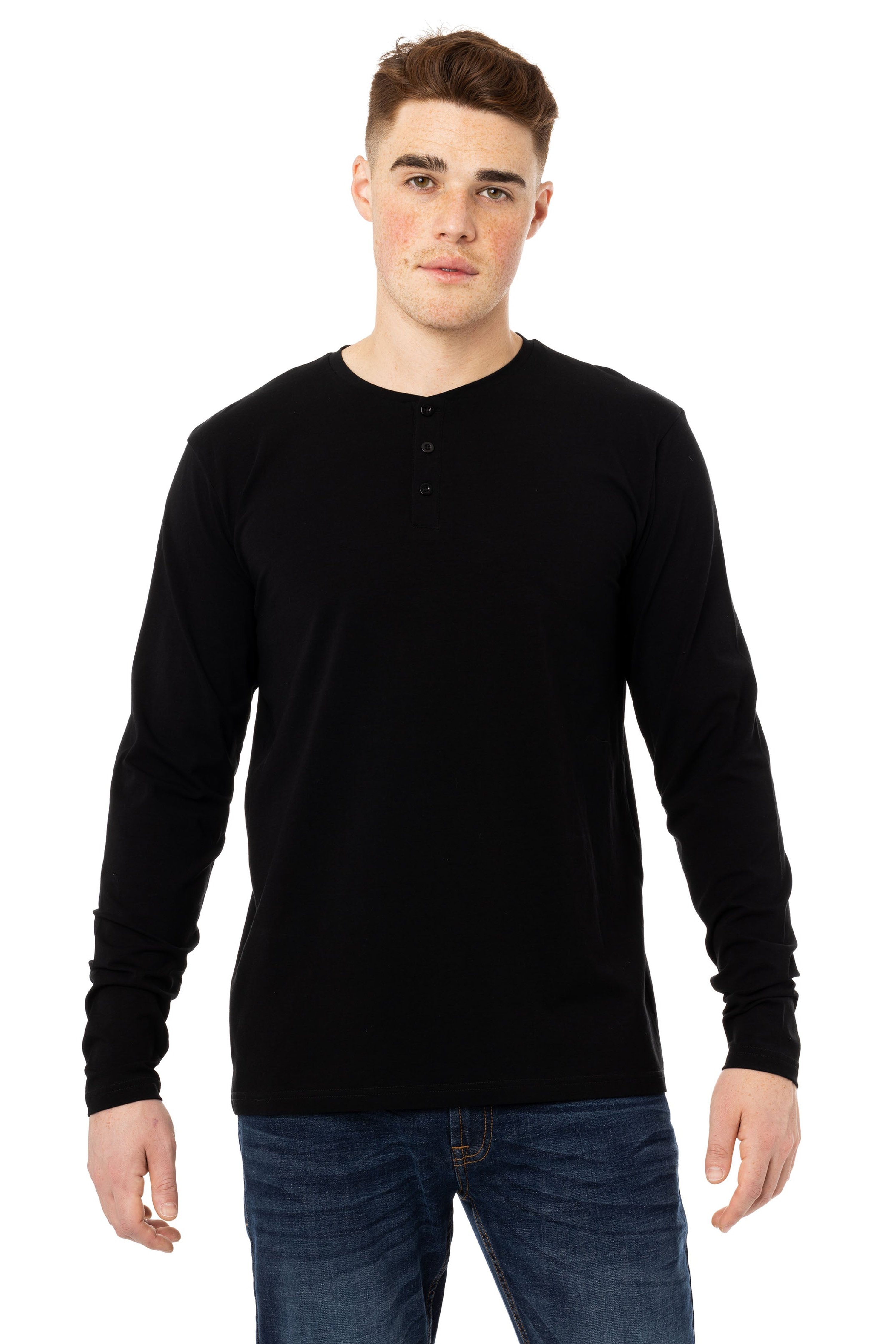 X-ray X Ray Long Sleeve Henley T-shirt In Black
