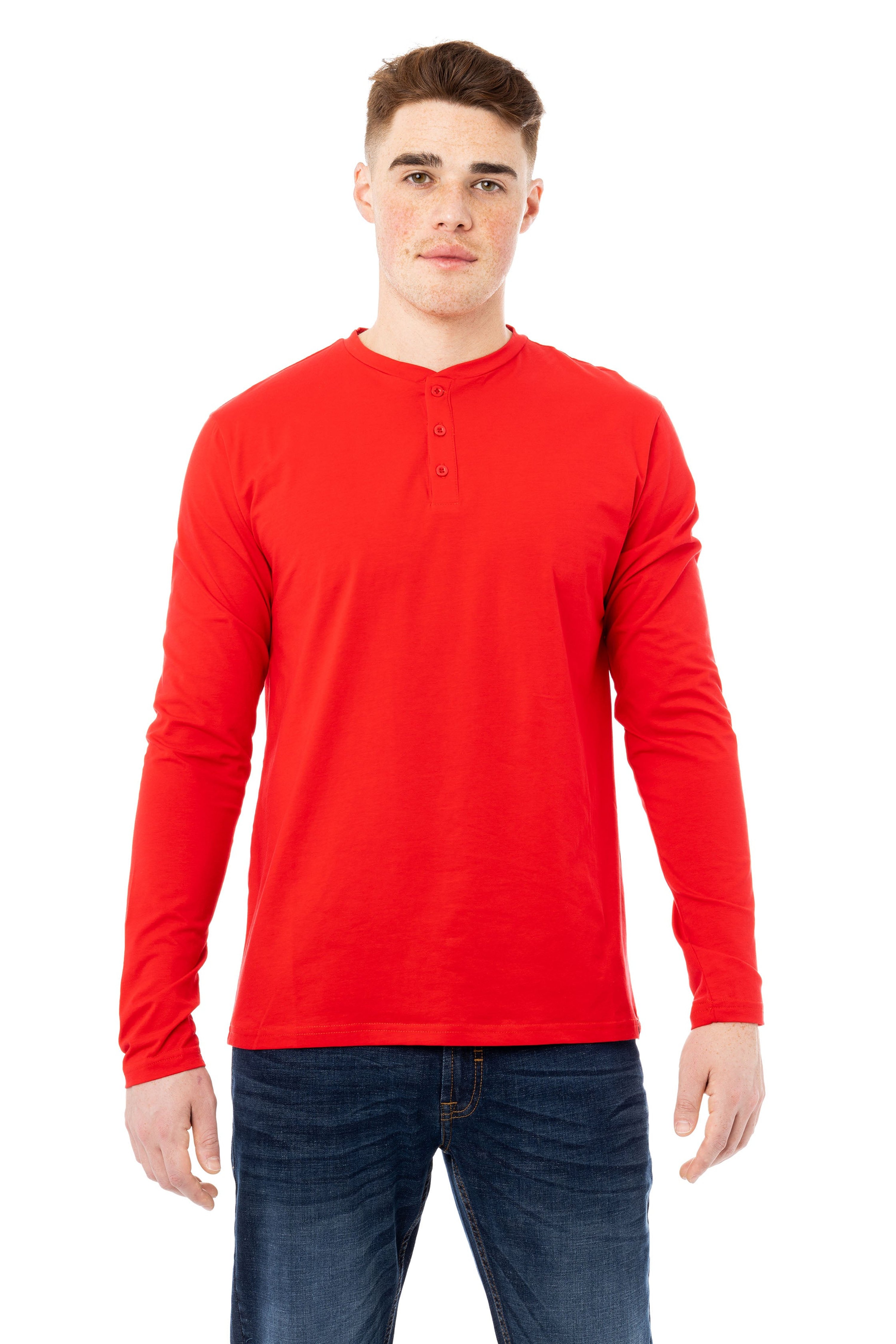 X-ray X Ray Long Sleeve Henley T-shirt In Red