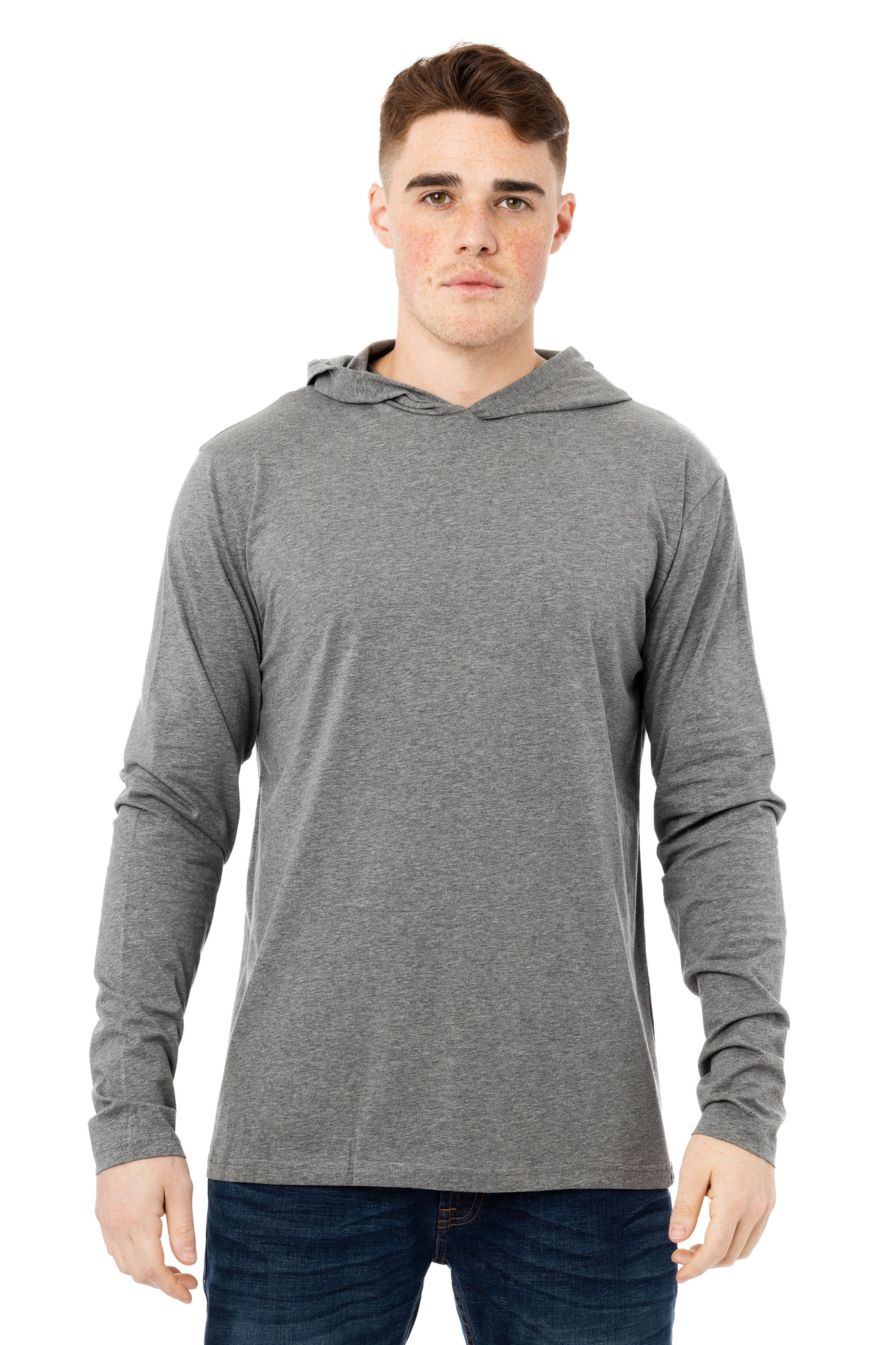 X-ray X Ray Long Sleeve Hooded T-shirt In Charcoal Heather