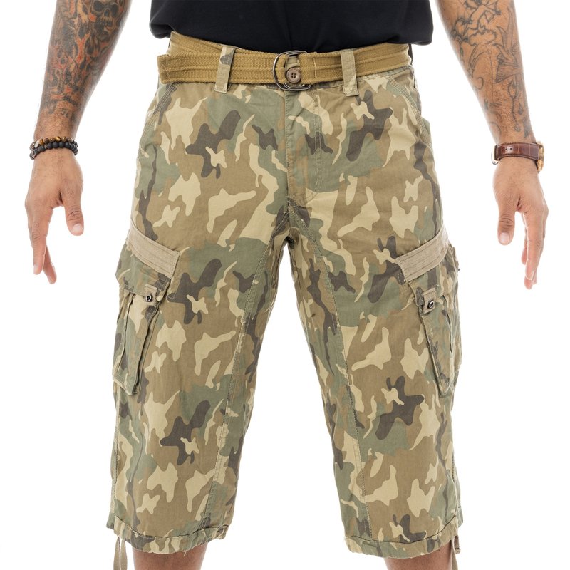 Shop X-ray X Ray Mens Belted 18" Inseam Below Knee Long Cargo Shorts With Draw Cord Big & Tall Available In Green