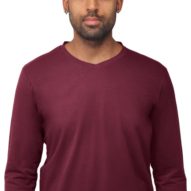 Shop X-ray Men's Classic Long Sleeve V-neck T-shirt In Red