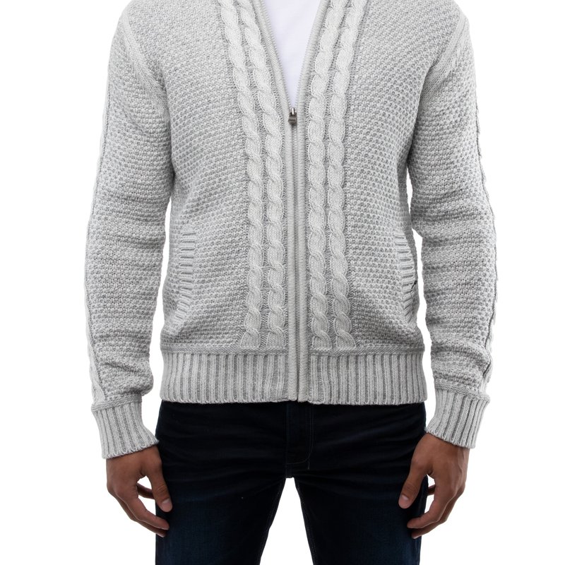 Shop X-ray Men's Full-zip Knit Sweater Jacket In Grey