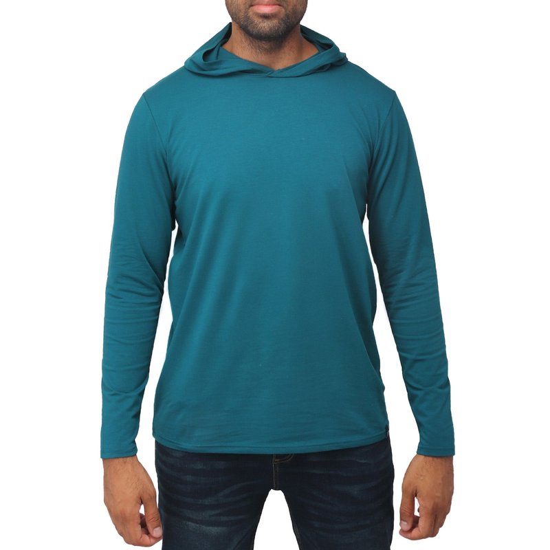 Shop X-ray Men's Long Sleeve Hooded Shirt In Green
