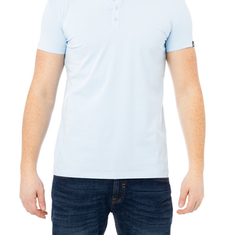 X-ray X Ray Men's Short Sleeves Henley T-shirt In Light Blue