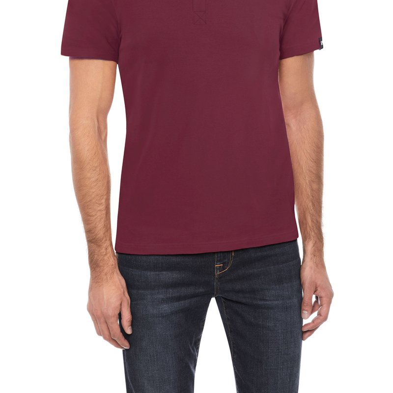 X-ray X Ray Men's Short Sleeves Henley T-shirt In Cranberry
