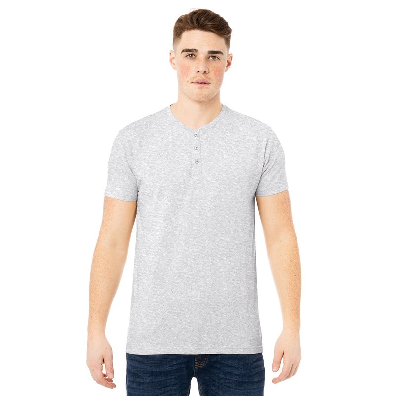 X-ray X Ray Men's Short Sleeves Henley T-shirt In Grey