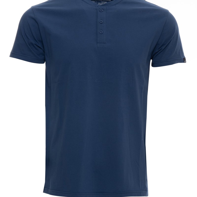 X-ray X Ray Men's Short Sleeves Henley T-shirt In Night Blue