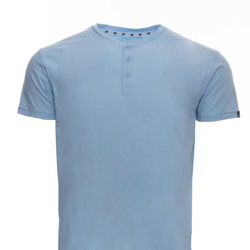 X-ray X Ray Men's Short Sleeves Henley T-shirt In Bright Sky Blue