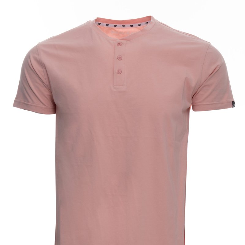 X-ray X Ray Men's Short Sleeves Henley T-shirt In Dusty Pink