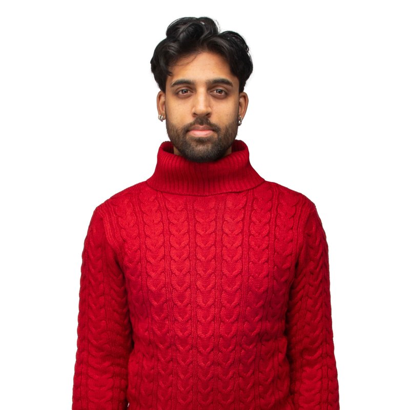 Shop X-ray Men's Soft Slim Fit Turtleneck Pullover Sweaters In Red