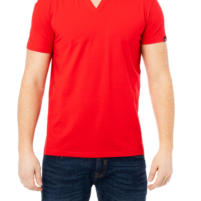 Shop X-ray X Ray Men's Basic V-notch Neck Short Sleeve Split Neck T-shirtt In Red