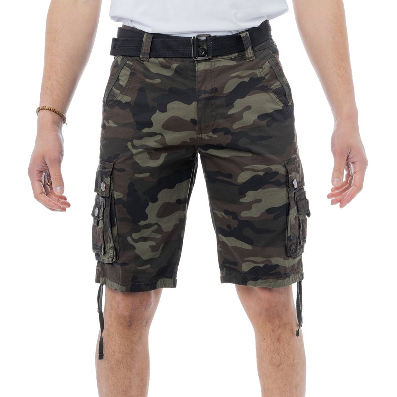 X-ray Mens Tactical Bermuda Cargo Shorts Camo And Solid Colors 12.5" Inseam Knee Length Classic Fit Multi In Green