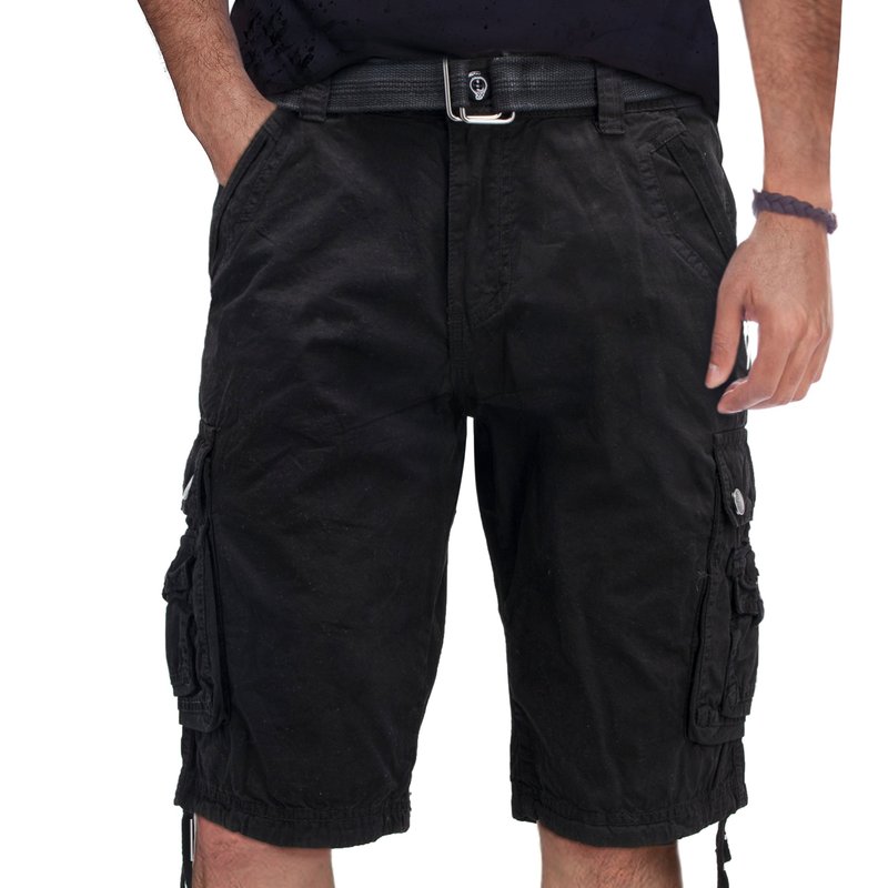 X-ray Mens Tactical Bermuda Cargo Shorts Camo And Solid Colors 12.5" Inseam Knee Length Classic Fit Multi In Black