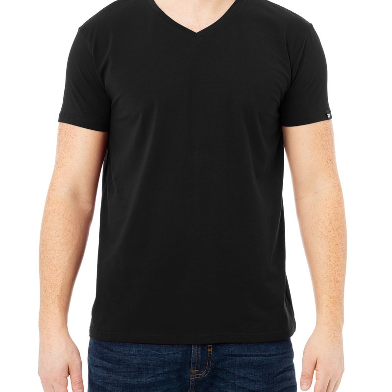 Shop X-ray Men's V-neck T-shirt Color Collection 2021 Xmts-2641 In Black