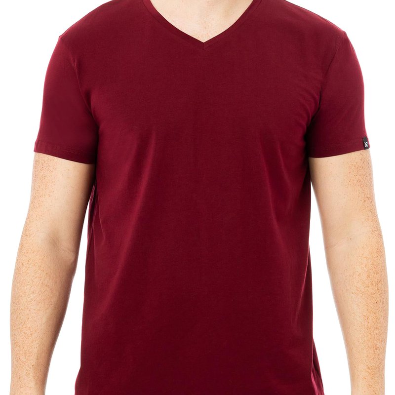 Shop X-ray Men's V-neck T-shirt Color Collection 2021 Xmts-2641 In Red