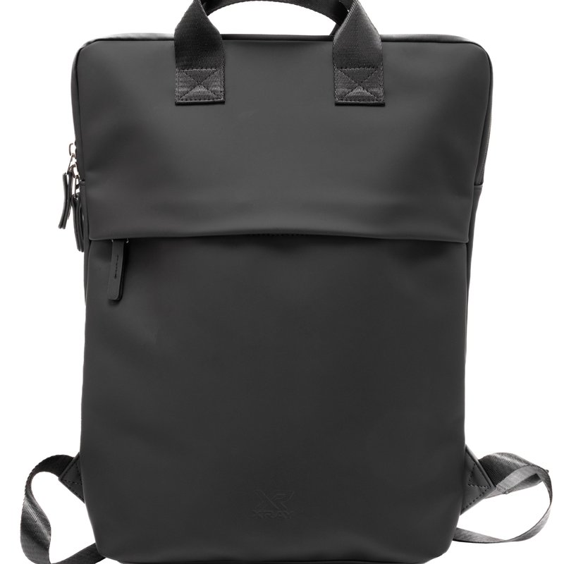 Shop X-ray Pu Leather Lightweight Laptop Backpack In Black