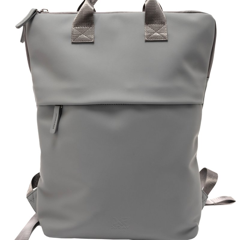 Shop X-ray Pu Leather Lightweight Laptop Backpack In Grey