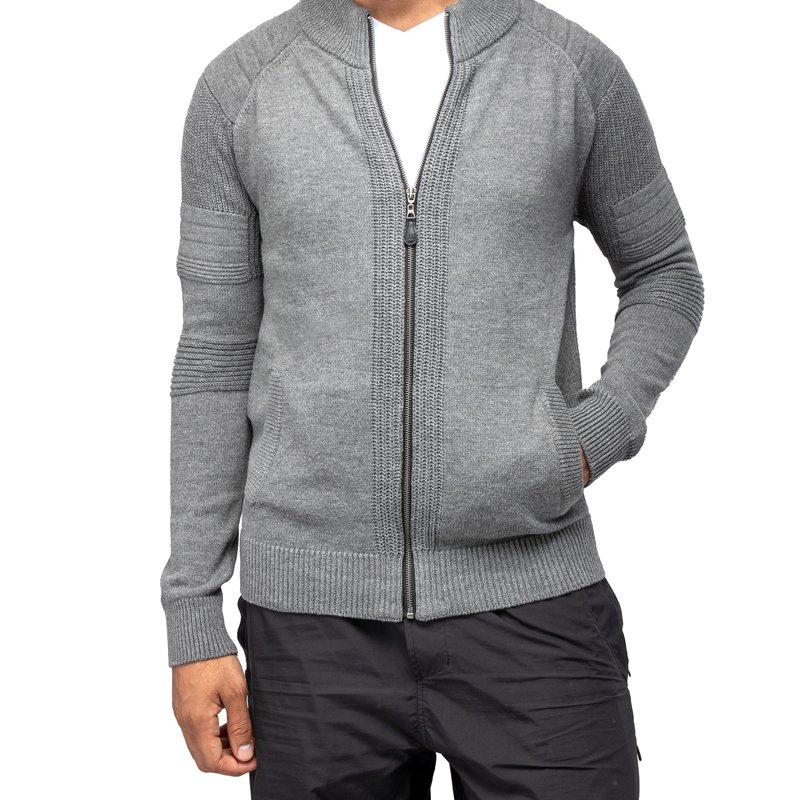 Shop X-ray Slim Fit Full-zip Sweater Jacket In Grey