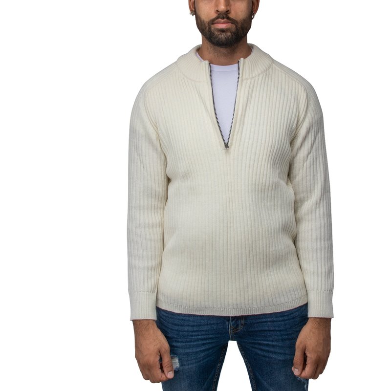 Shop X-ray Slim Fit Mock Neck Quarter Zip Pullover Men In White
