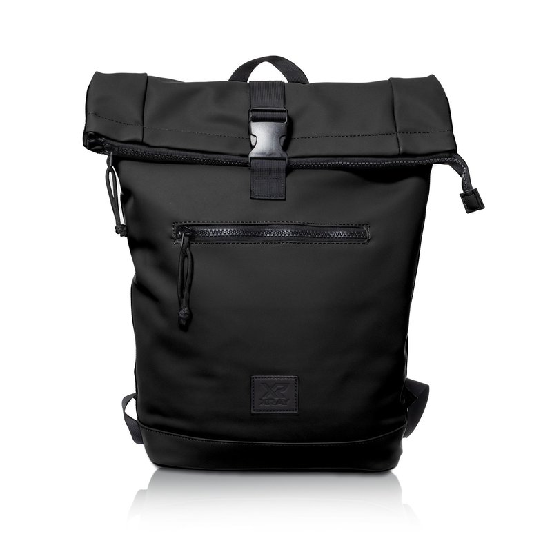 X-ray Waterproof Expandable Roll Top Backpack In Black