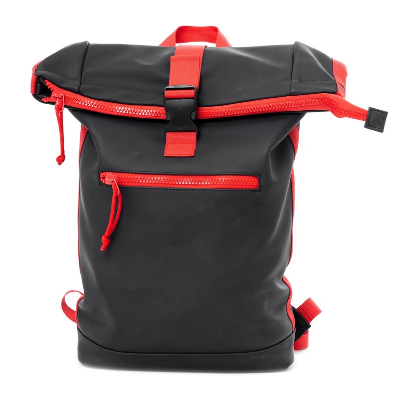 X-ray Waterproof Expandable Roll Top Backpack In Red