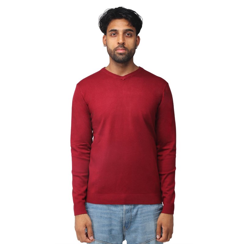 Shop X-ray Xmw-39137 Classic V-neck Sweater In Red