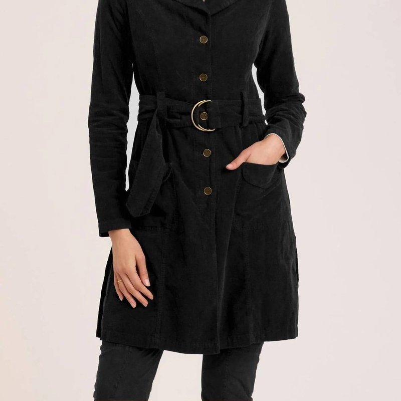 Xcvi Corduroy Belted Trench In Black