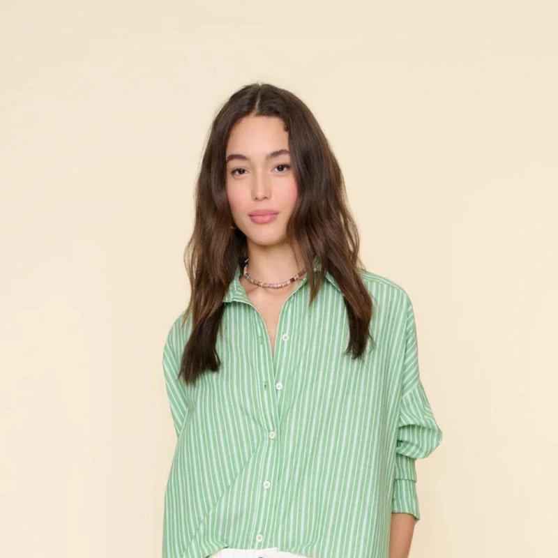 Xirena Rliey Shirt Match Stripe In Green