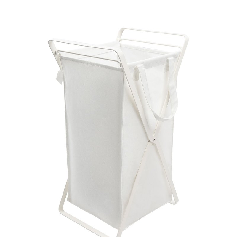 Yamazaki Home Laundry Hamper With Cotton Liner In White