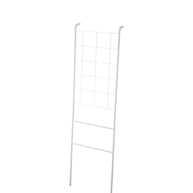 Yamazaki Home Leaning Ladder With Grid Panel, 63" H In White