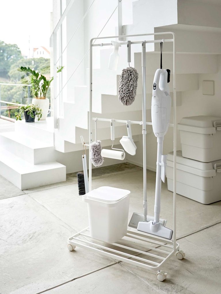 Rolling Cleaning Rack - White