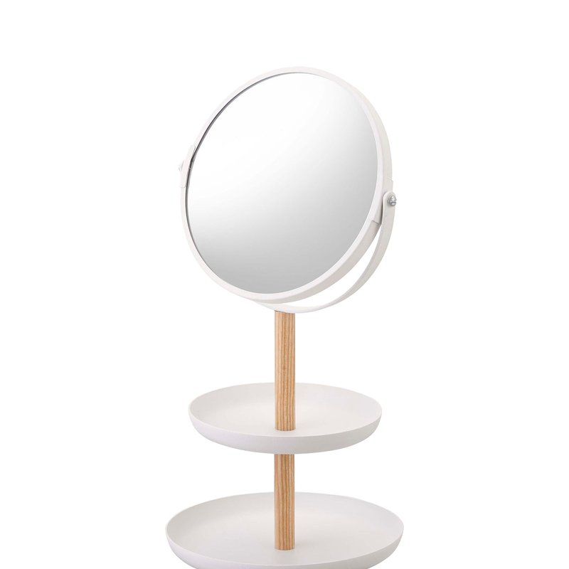 Yamazaki Home Two-tier Jewelry Tray With Mirror In White