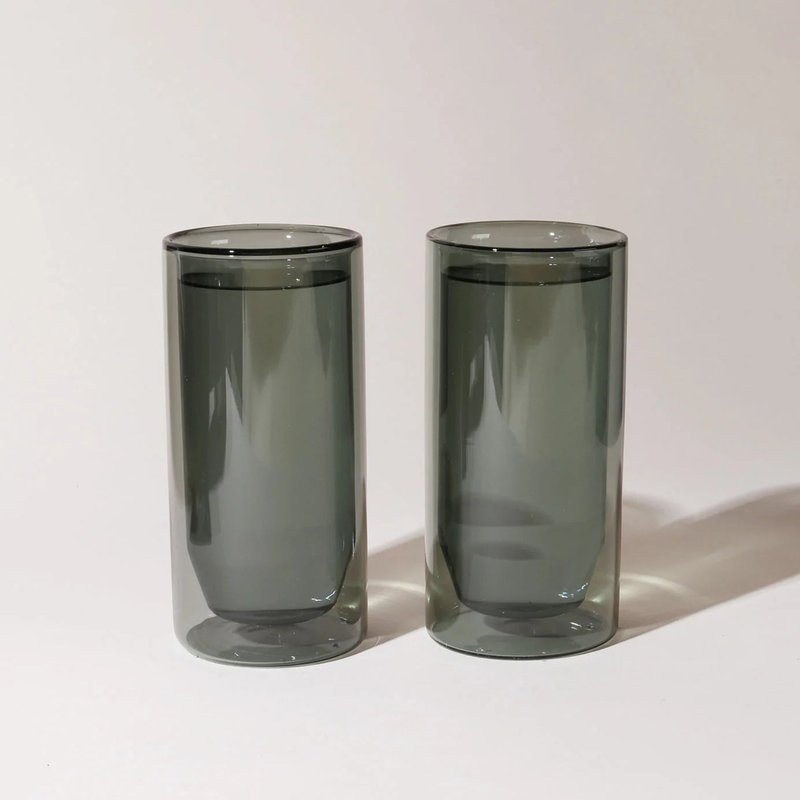 Yield Double-wall 6oz Glasses In Grey