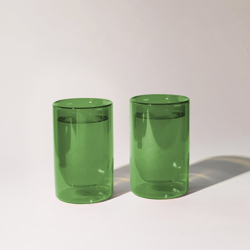 Yield Double-wall 6oz Glasses In Green