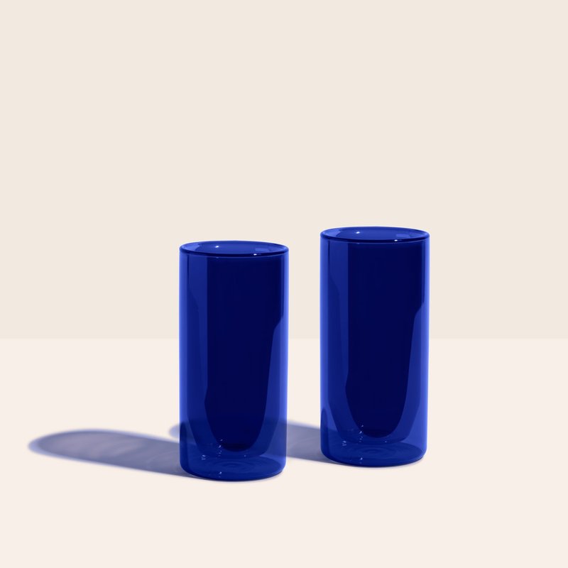 Yield Double-wall 6oz Glasses In Blue