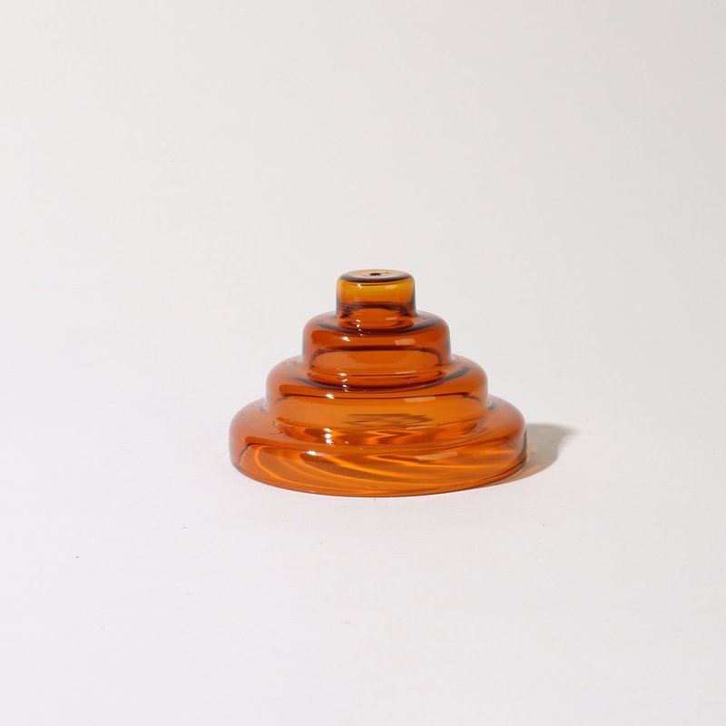 Yield Glass Incense Holder In Brown
