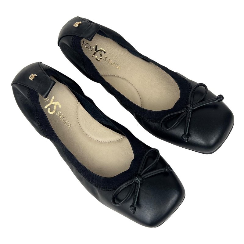 Yosi Samra Caroline Ballet Flat In Black Leather