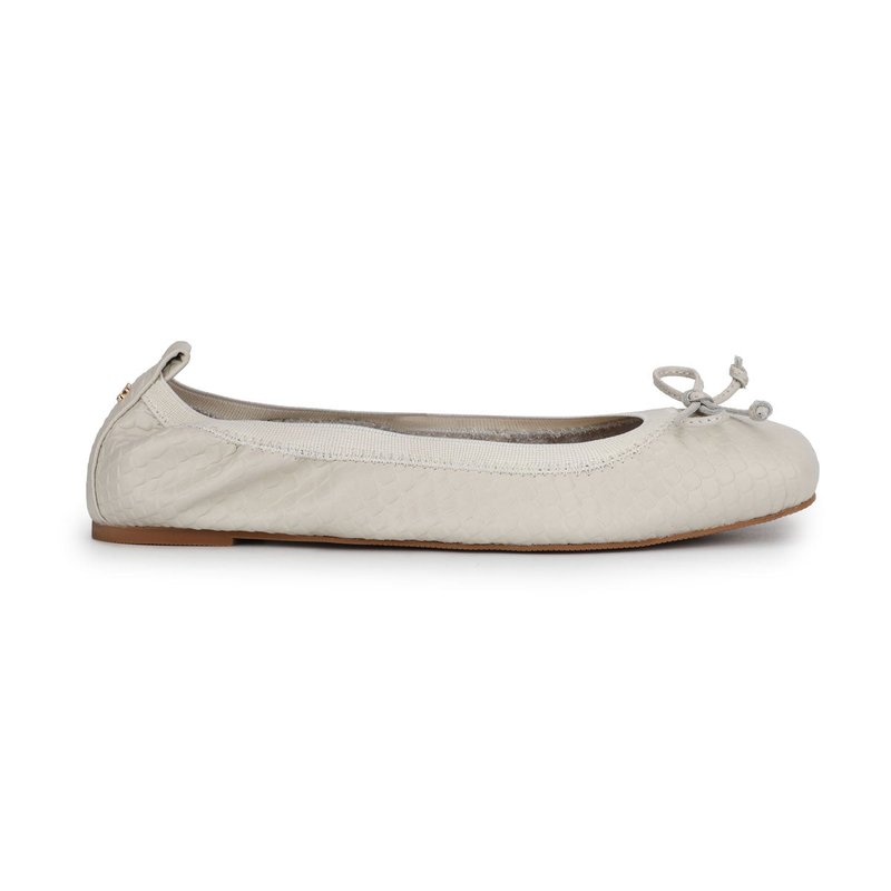 Shop Yosi Samra Caroline Ballet Flat In Bone Scale Leather In Brown