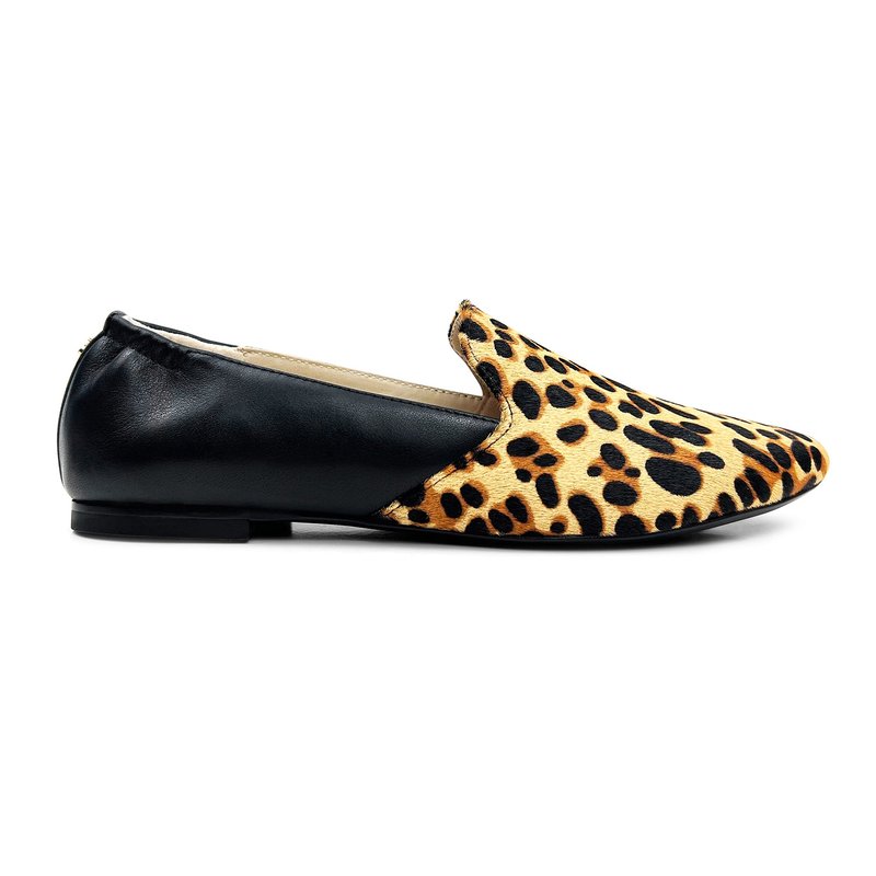 Shop Yosi Samra Preslie Loafer In Leopard Calf Hair In Black