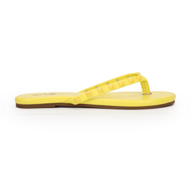 Shop Yosi Samra Rivington Stud Flip Flop In Canary Yellow