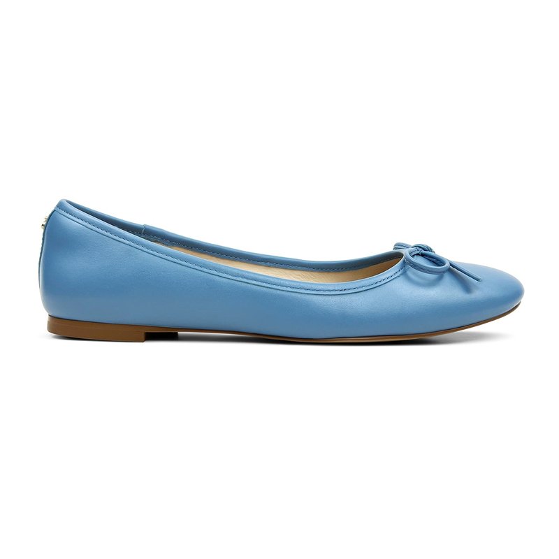 Shop Yosi Samra Sadie Ballet Flat In Aqua Nappa Leather In Blue