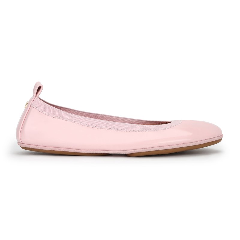 Shop Yosi Samra Samara Foldable Ballet Flat In Blush Patent Leather In Pink