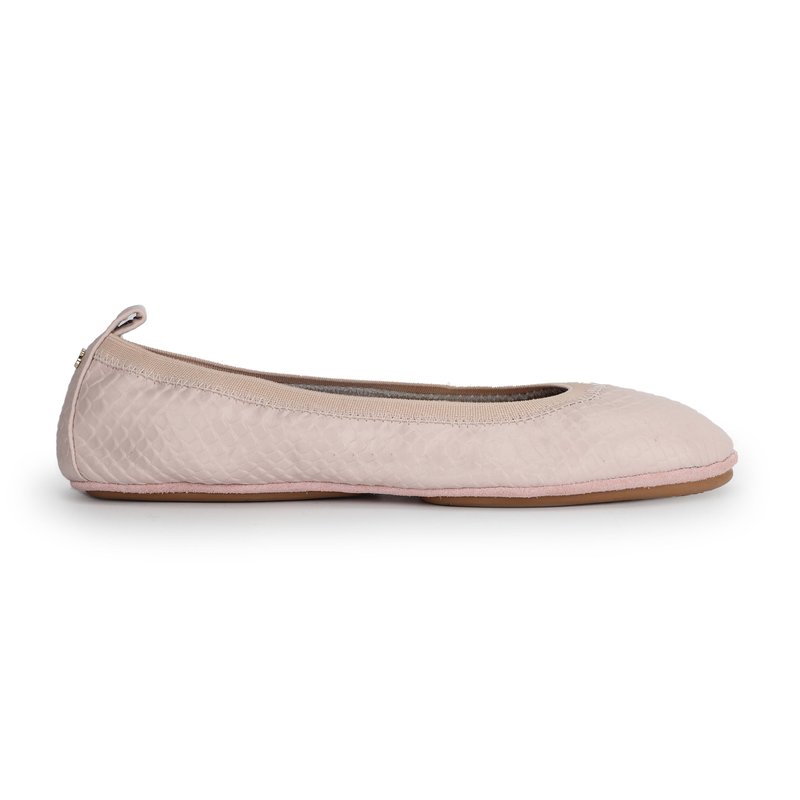 Yosi Samra Samara Foldable Ballet Flat In Blush Pink Scale Leather