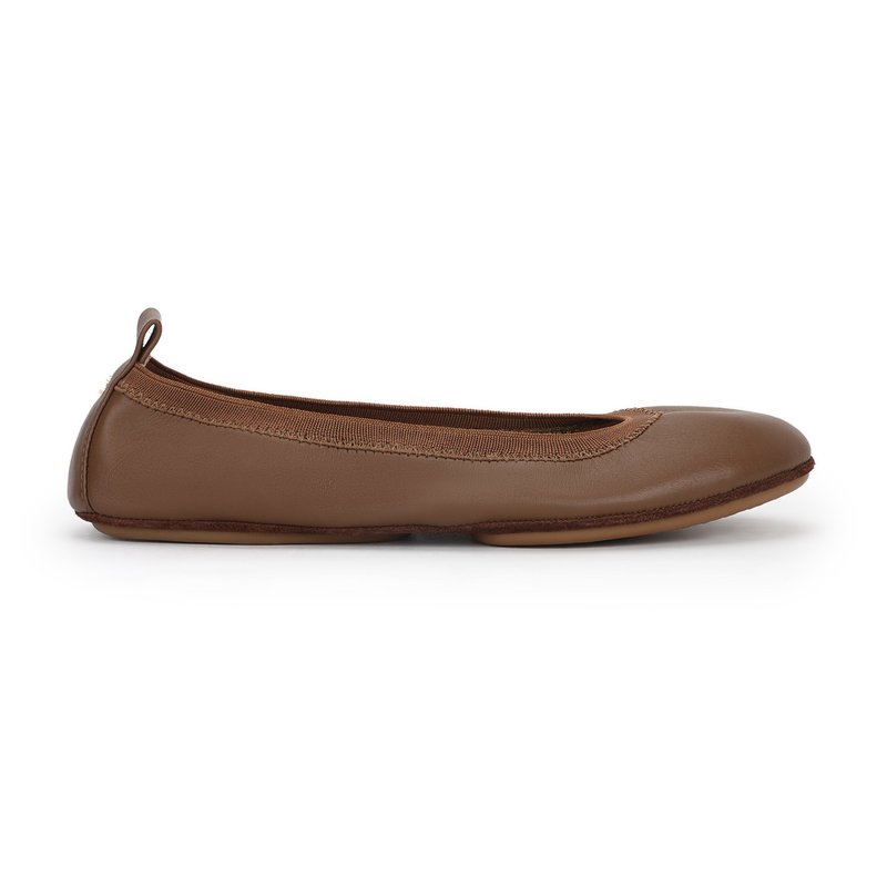 Shop Yosi Samra Samara Foldable Ballet Flat In Chocolate Brown Leather