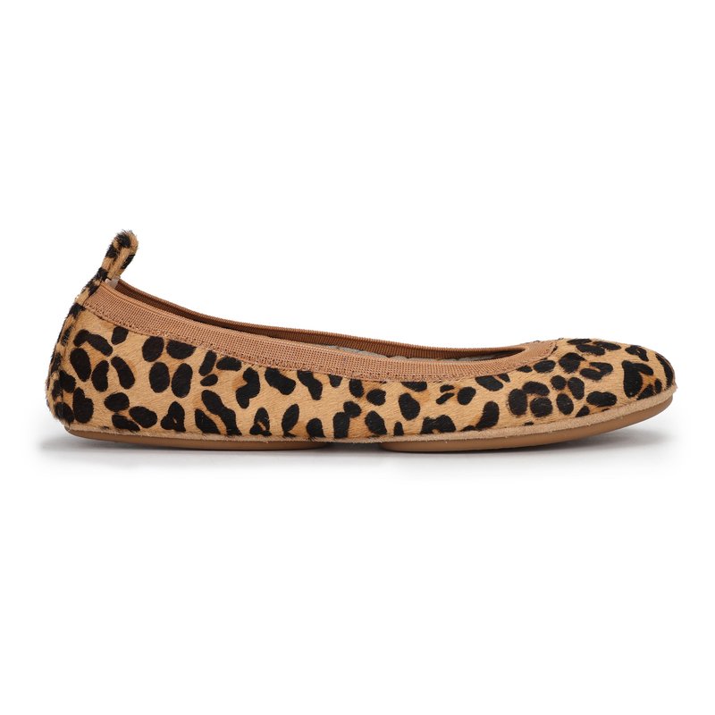 Shop Yosi Samra Samara Foldable Ballet Flat In Classic Leopard Calf Hair In Brown