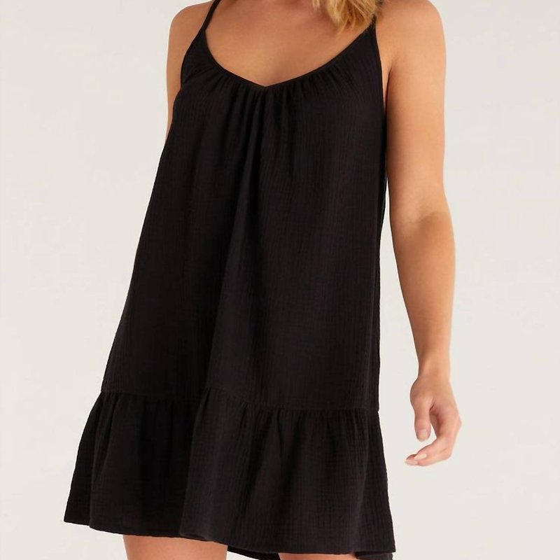 Shop Z Supply Amalia Gauze Mini Dress In Black