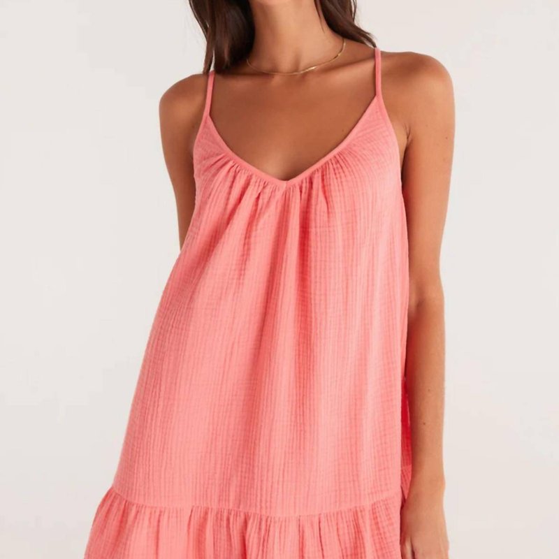 Shop Z Supply Amalia Gauze Mini Dress In Pink