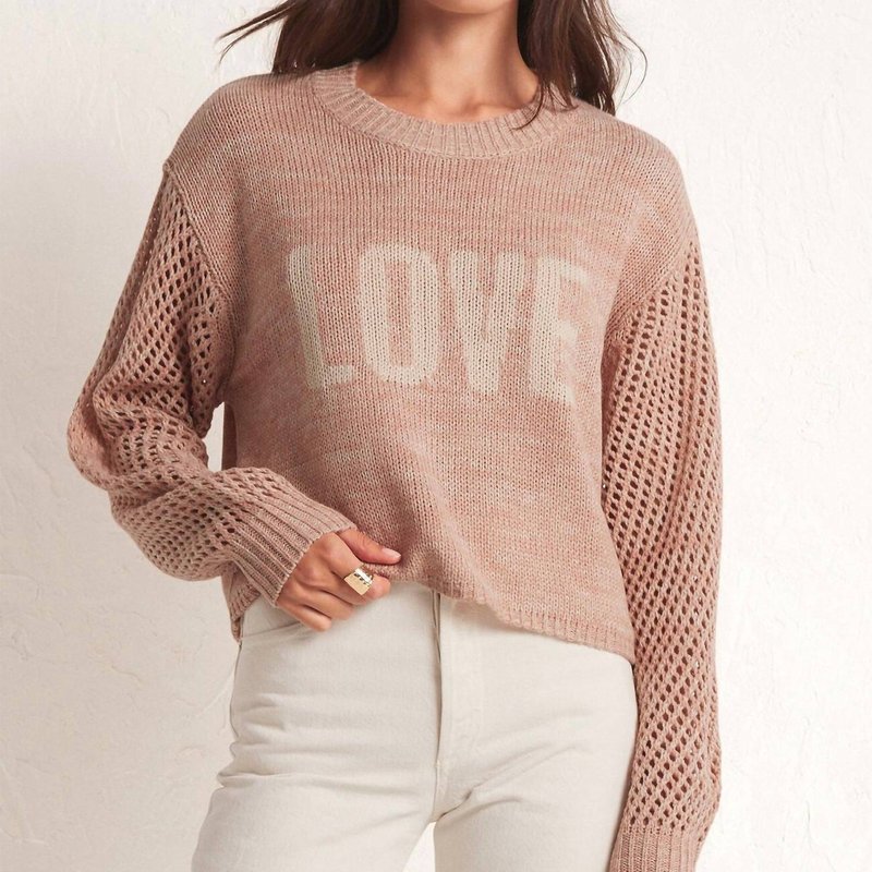 Shop Z Supply Blushing Love Sweater In Soft Pink