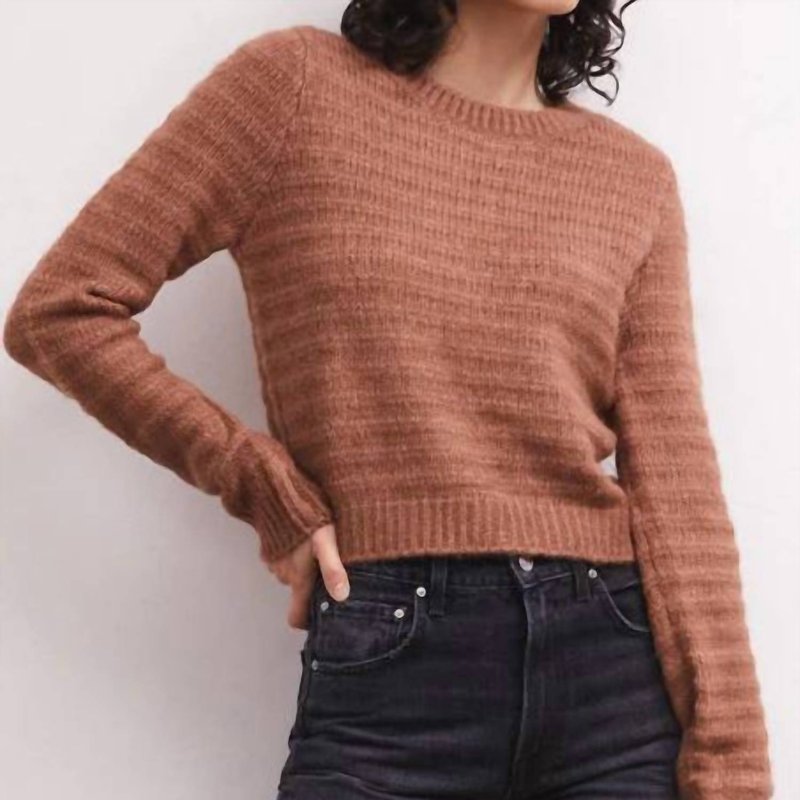 Shop Z Supply Bowie Cropped Sweater In Brown